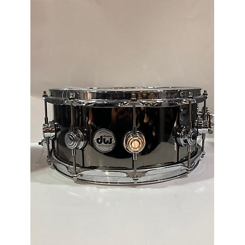 DW Used DW 5.5X14 Collector's Series Black Nickel Over Brass Metal SNARE DRUM Drum Chrome Chrome 10