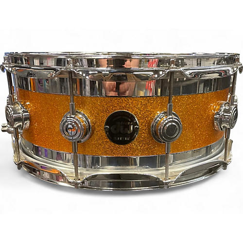 Used DW 5.5X14 Edge Series Snare GOLD SPARKLE Drum GOLD SPARKLE 10