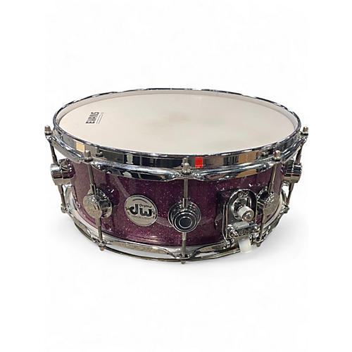 Used DW 5X14 Collector's Series Snare PURPLE SPARKLE Drum PURPLE SPARKLE 8