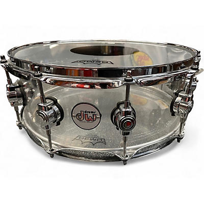 Used DW 5X14 Design Series Acrylic Snare Clear Drum