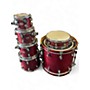 Used DW 6 Piece All Maple Shell Pack RED Drum Kit RED