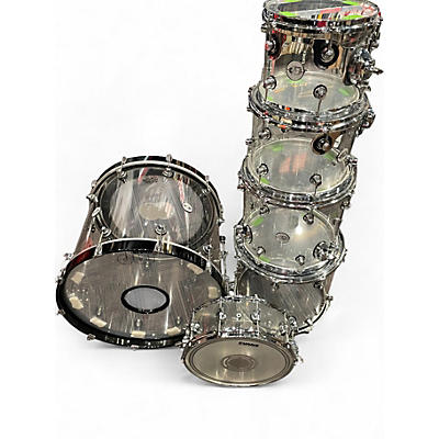 Used DW 6 Piece Design Series Acrylic Clear Drum Kit
