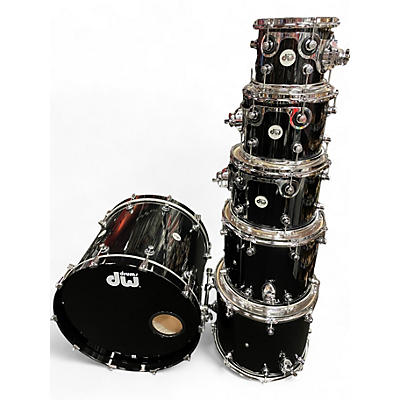 Used DW 6 Piece Design Series PIANO BLACK Drum Kit