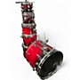 Used DW 6 Piece Pacific LX Red to Black Fade Drum Kit Red to Black Fade