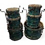 Used DW 6 Piece Performance Series Turquoise Oyster Drum Kit Turquoise Oyster