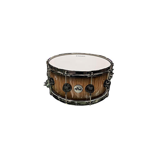 DW Used DW 6.5X14 Collector's Series Exotic Maple Mahogany Snare Drum Black Burst Black Burst 15