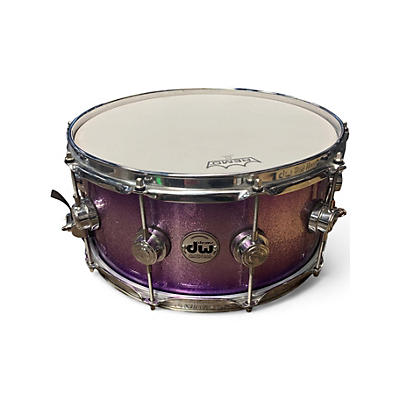 Used DW 6.5X14 Collector's Series Exotic Maple Mahogany Snare LAVENDER GLITZ Drum