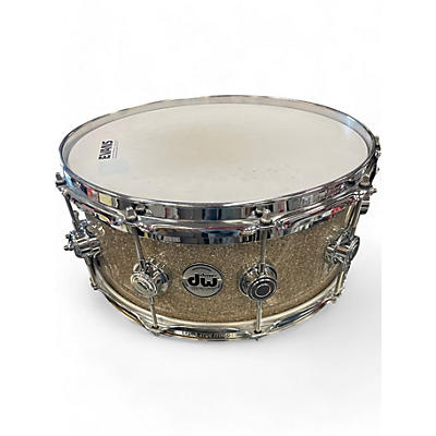 DW Used DW 6.5X14 Collector's Series FinishPly Snare Silver Sparkle Drum