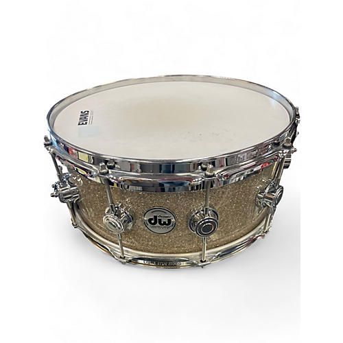 DW Used DW 6.5X14 Collector's Series FinishPly Snare Silver Sparkle Drum Silver Sparkle 15