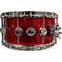Used DW 6.5X14 Collectors Series Solid Single Ply Maple Red Sparkle Drum Red Sparkle 15