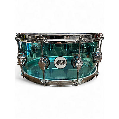 Used DW 6.5X14 Design Series Acrylic Snare Sea Glass Drum