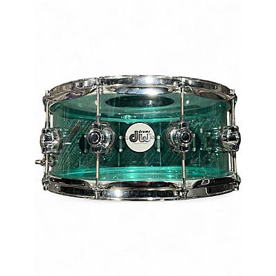 Used DW 6.5X14 Design Series Acrylic Snare Sea Glass Drum