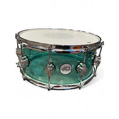 Used DW 6.5X14 Design Series Acrylic Snare sea glass Drum