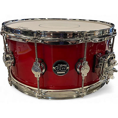 Used DW 6.5X14 Performance Series Snare CHERRY STAIN Drum