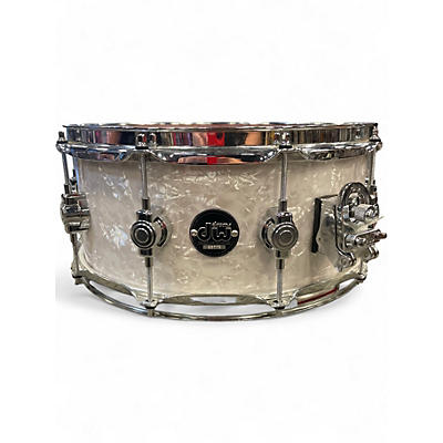 Used DW 6.5X14 Performance Series Snare WHITE MARINE Drum