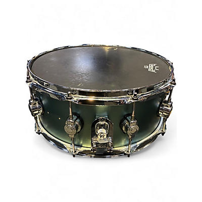 Used DW 6X14 Design Series Snare Sage Green Metallic Drum