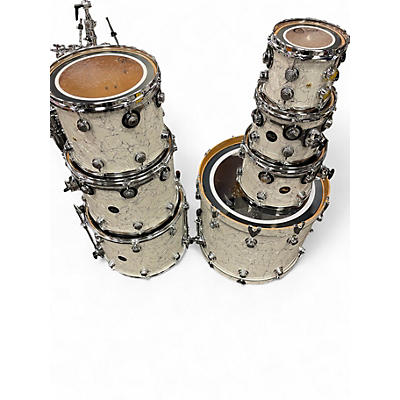 Used DW 7 Piece Collector's Series WHITE MARBLE Drum Kit