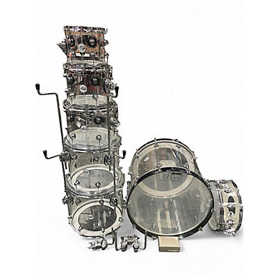 Used DW 7 Piece Design Series Acrylic Clear Drum Kit