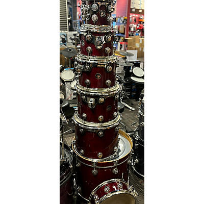 Used DW 7 piece Collector's Series Black Badge Maroon Drum Kit