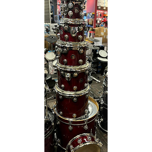 DW Used DW 7 piece Collector's Series Black Badge Maroon Drum Kit Maroon