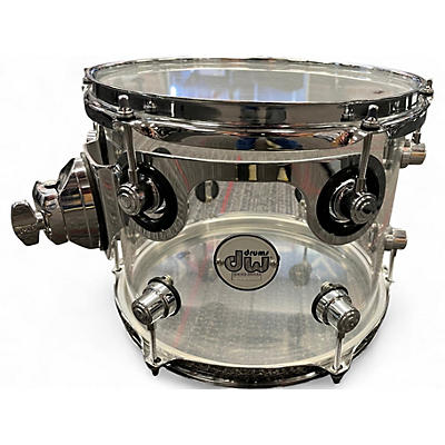 Used DW 8X10 design series acrylic tom Clear Drum