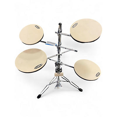 Used DW Multiple Go Anywhere Complete 5 Piece Practice Pad Drum Set White Drum