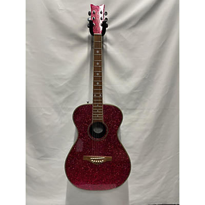 Daisy Rock Used Daisy Rock 6205 Pink Sparkle Acoustic Guitar