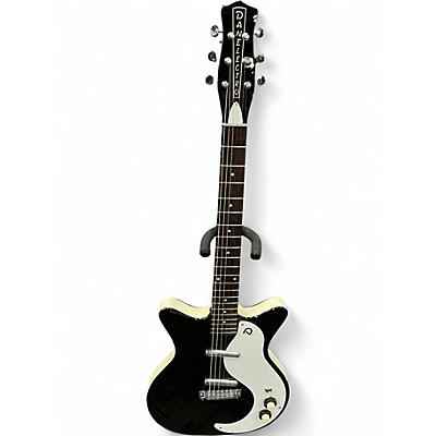 Used Dan Electro NOS+ Black and White Solid Body Electric Guitar
