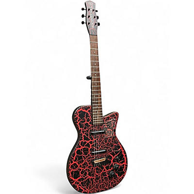 Used Danelectro 56U2 Red Crackle Lava Solid Body Electric Guitar
