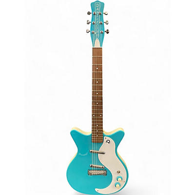 Used Danelectro 59 NOS PLUS  Metallic Aqua Marine Solid Body Electric Guitar