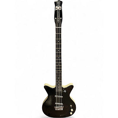 Used Danelectro '59 Short Scale Black Metalflake Electric Bass Guitar