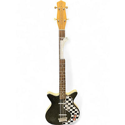 Used Danelectro 59DC Black Metalflake Electric Bass Guitar