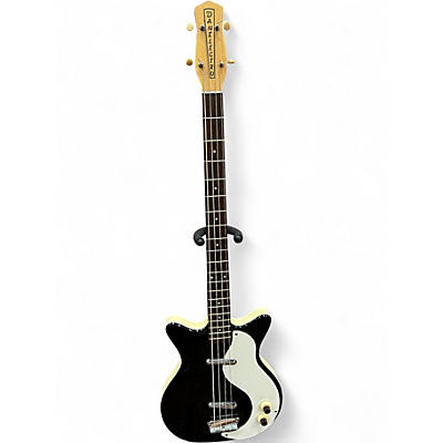Used Danelectro 59DC Black and White Electric Bass Guitar