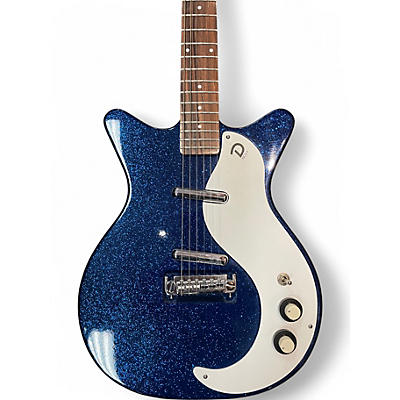 Used Danelectro 59M NOS+ 60th Anniversary Blue Sparkle Solid Body Electric Guitar