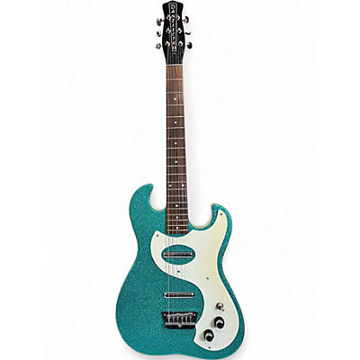 Used Danelectro '63 Turquoise Metal Flake Solid Body Electric Guitar
