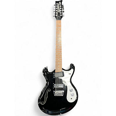 Used Danelectro 66-12 Black Hollow Body Electric Guitar
