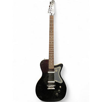 Used Danelectro Baritone Black Sparkle Solid Body Electric Guitar