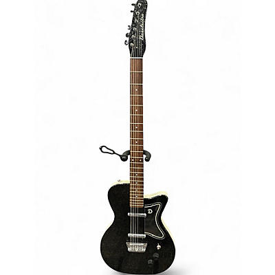 Used Danelectro Baritone Black Sparkle Solid Body Electric Guitar