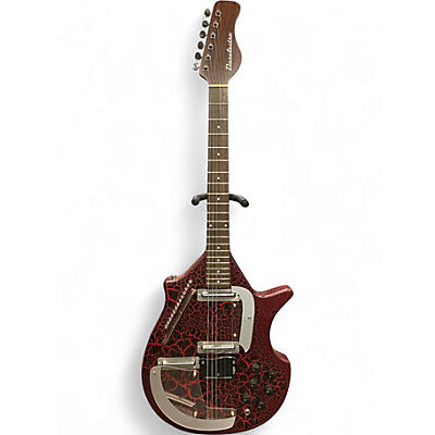 Used Danelectro Coral Sitar-Red Flake Red Solid Body Electric Guitar