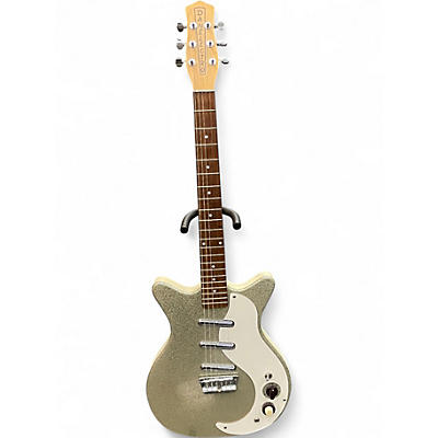 Used Danelectro DC3 Silver Sparkle Solid Body Electric Guitar