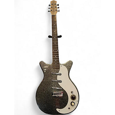 Used Danelectro DC3 Silver Sparkle Solid Body Electric Guitar