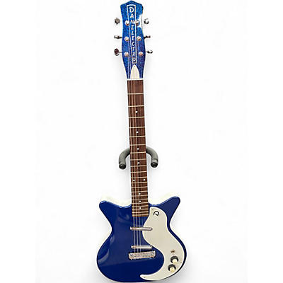 Used Danelectro DNOS+ Metallic Blue Hollow Body Electric Guitar