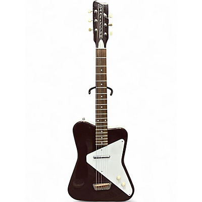 Used Danelectro Pro MAROON WITH SILVER SPARKLE Solid Body Electric Guitar
