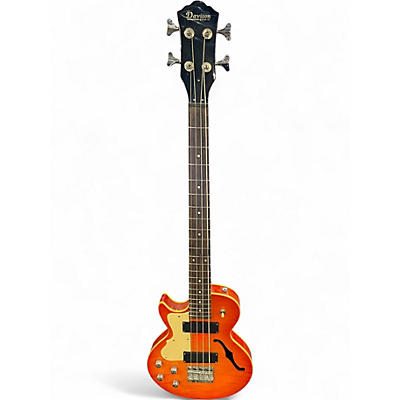 Used Davison Left-handed Bass Orange Electric Bass Guitar