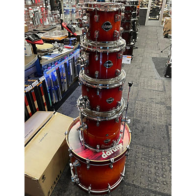 Ddrum Used Ddrum 5 piece Dominion Birch Red Burst Drum Kit