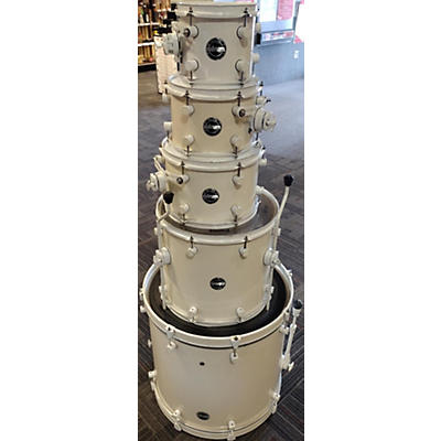 Used Ddrum 5 piece Reflex Series Vintage White Drum Kit