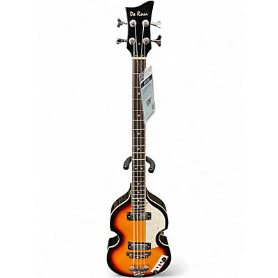 Used De Rosa Violin Bass 3 Color Sunburst Electric Bass Guitar
