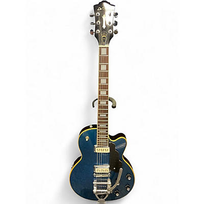 Used DeArmond M-75T Blue Sparkle Solid Body Electric Guitar