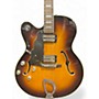 Used DeArmond X155 LH 3 Tone Sunburst Hollow Body Electric Guitar 3 Tone Sunburst