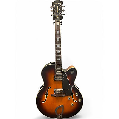 Used DeArmond X155 Vintage Sunburst Hollow Body Electric Guitar
